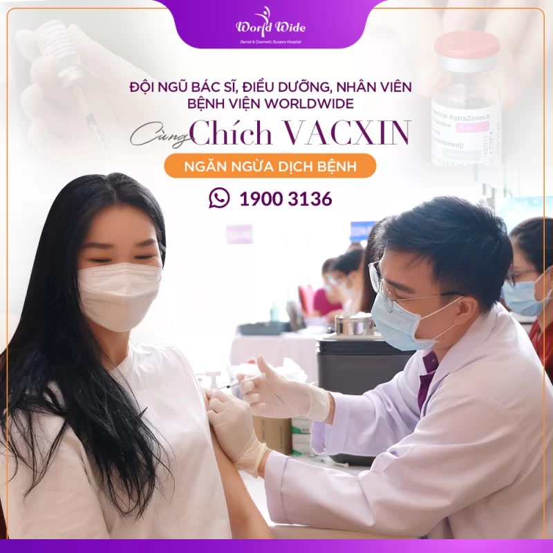 ĐỘI NGŨ BÁC SĨ, ĐIỀU DƯỠNG, NHÂN VIÊN CÙNG TIÊM CHỦNG VACXIN PHÒNG COVID-19